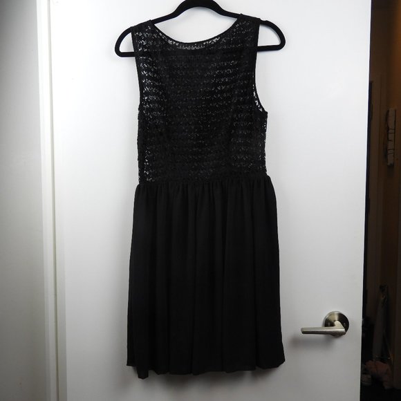 American Apparel Black Chiffon and Lace Dress in XL - Picture 1 of 4